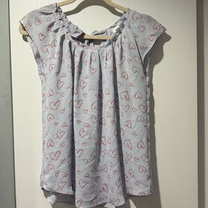 Lauren Conrad Heart Print Sleeveless Top size Small